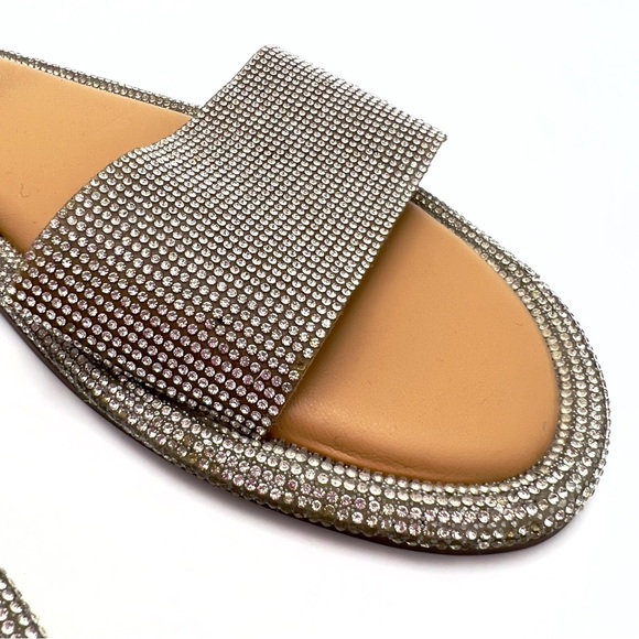SCHUTZ Alcina Rhinestone Leather Slide Sandals - Picture 6 of 10